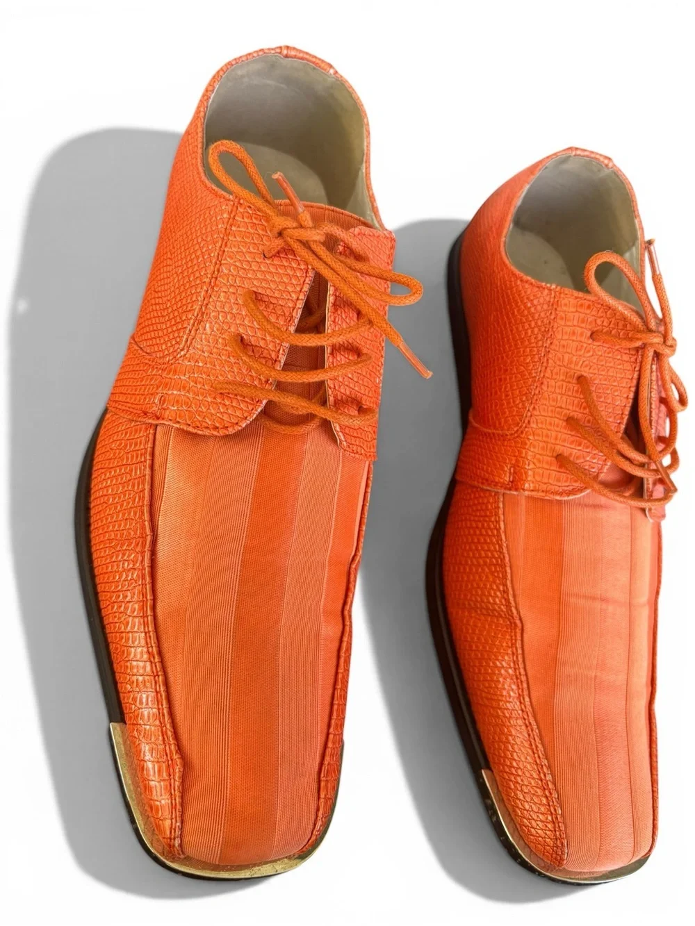 Viotti Orange Men's Lace-Up Derby Shoes